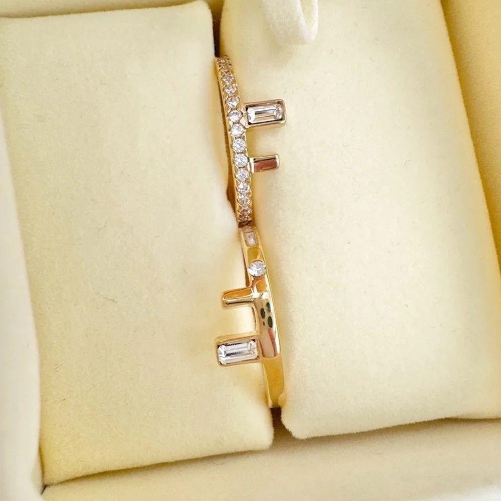 FENDI set of two stacking rings NEW - Picture 1 of 4
